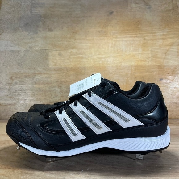 NEW Adidas Spinner 7 Low Mens Sz 12 Metal Spikes Baseball Shoes Blk 113195 - Picture 3 of 11
